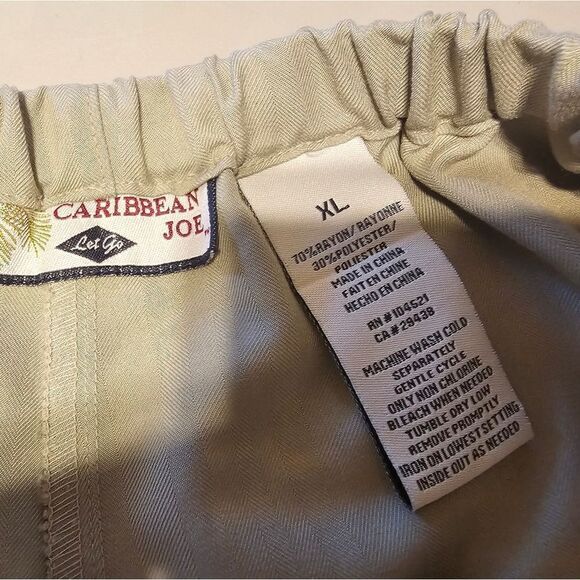 Caribbean Joe pants Women's XL lt sage cropped Pre-owned - Picture 3 of 4